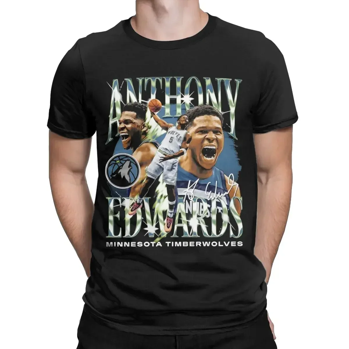 Anthony Edwards ANT Basketball Player Shirt abbigliamento uomo donna 100% cotone maglietta sportiva manica corta abbigliamento