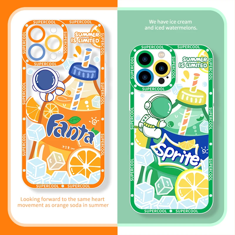 Astronaut Soft Case for Samsung Galaxy A53 A73 A13 A51 A71 A04 A04S A04E A14 A34 A54 A13 A23 A33 A12 A22 5G Fruit Drink Cover