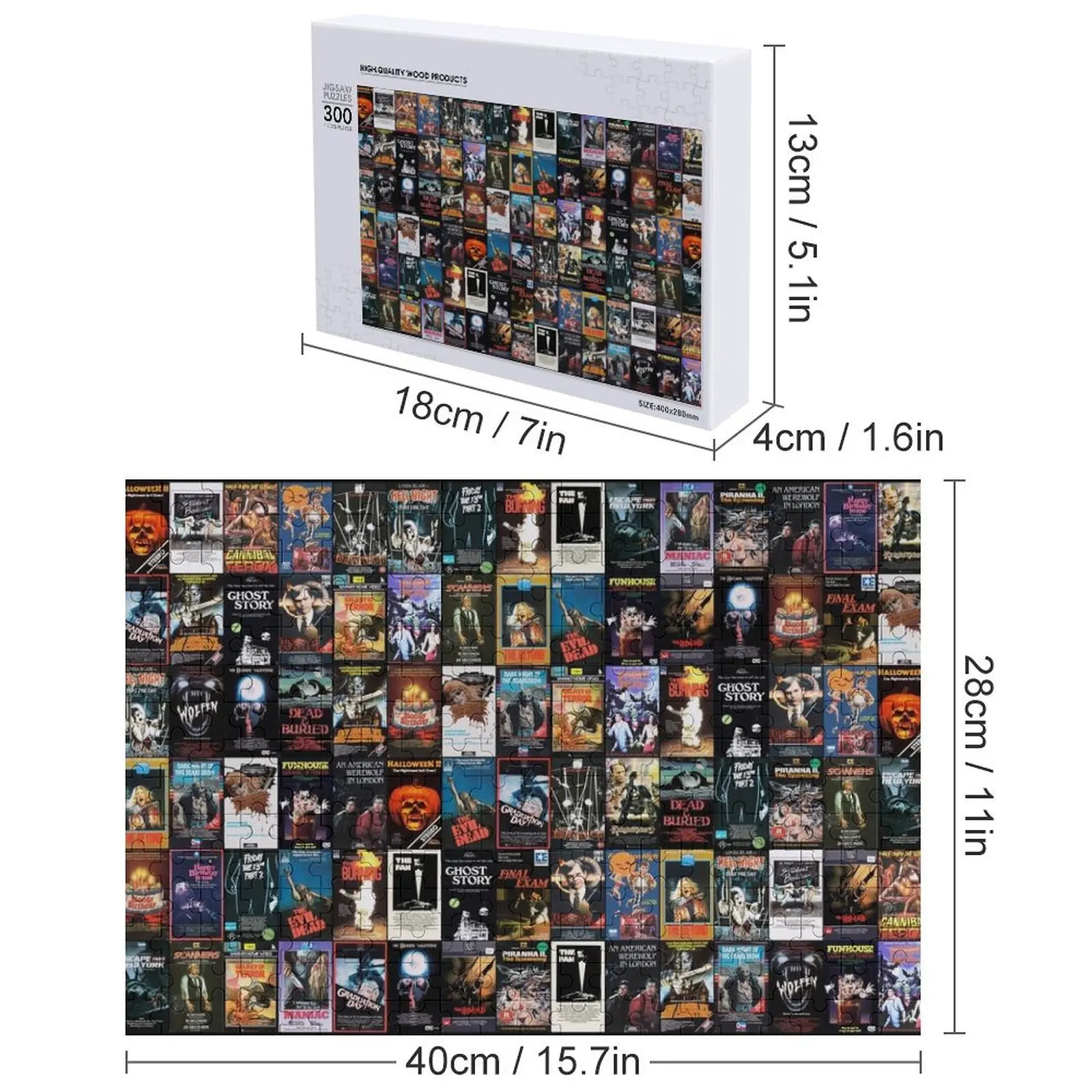 الرعب الرجعية VHS ARTWORK - 1981 بازل قطع أعمال خشبية مخصصة للألغاز الفنية