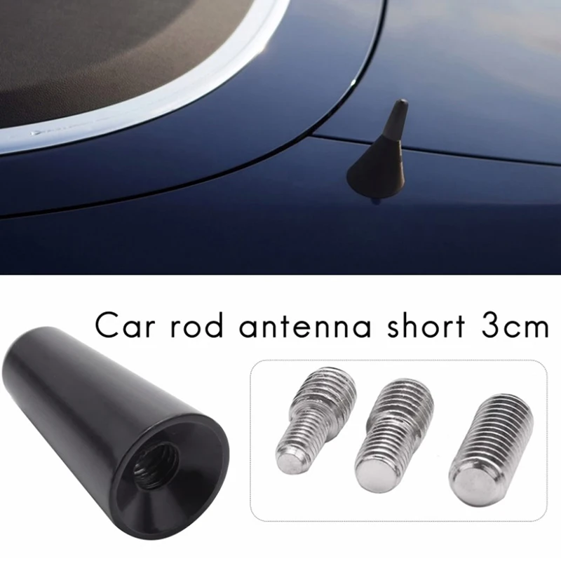 1 Set Car Pole Antenna Short Adapter Radio Foot Metal Antenna 3Cm Roof Antenna Short Pole Antenna 3 cm