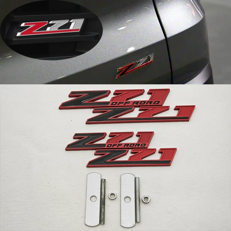 3d metal z71 logotipo do carro fender emblema grade dianteira emblema traseiro tronco decalques para chevrolet tahoe colorado cheyenne silverado blazer