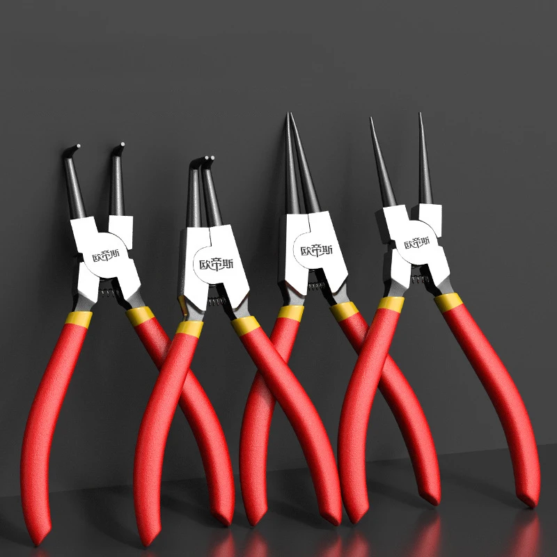 

7/9 Inch Spring Pliers Dual Purpose Elbow Spring Pliers Manual Pliers Set Inner Bend Outer Clamp Retaining Ring Pliers Hand Tool