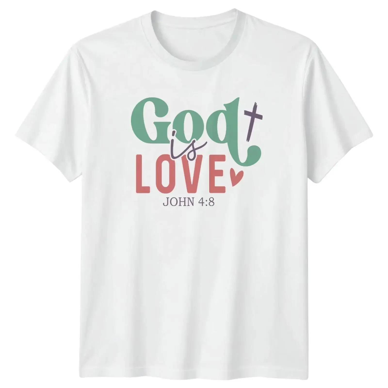 Gott ist Liebe Johannes 4 8 Damen T Shirt Schrift Glaube Muttertag Geschenk für Sie vintage Washed Casual Stretched Stylish