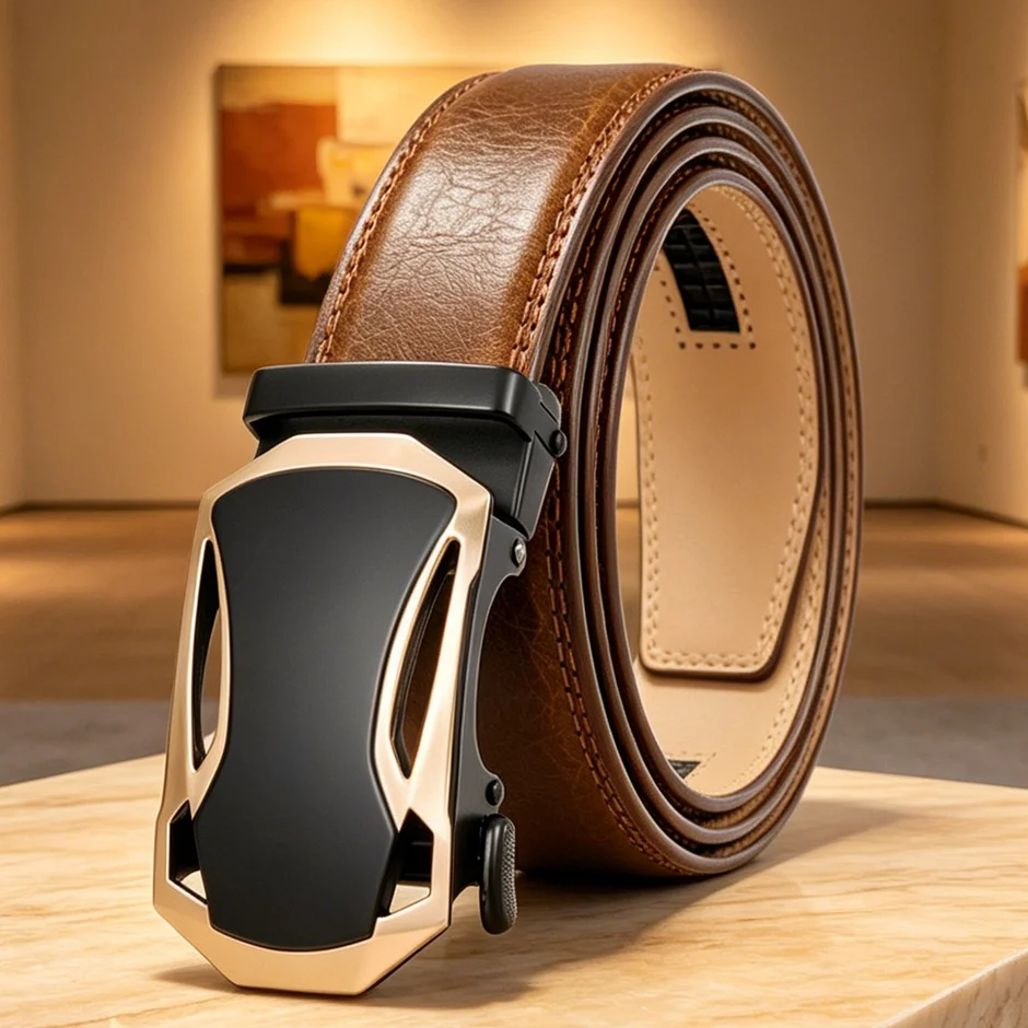 

Plyesxale Formal Leather Belt For Men 2026 Brand Black Tan Brown Designer Cowskin Male Belt Ratchet cinturones para hombre B1026