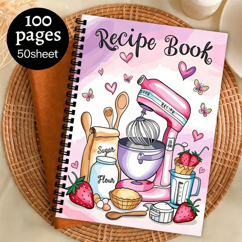 Recipe Logbook 100 Sheets Empty Cookbook Handwritten Planner For Daily Meal Prep Baking Beginners Record Home Dishes