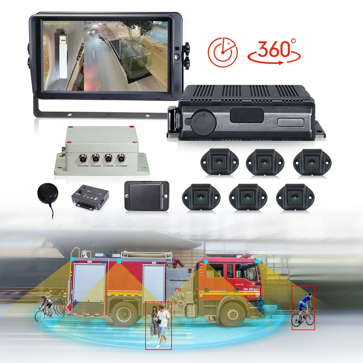 

STONKAM OED OEM 3D HD 1080p 360 truck parking cameras car reversing aid car 360 degree cameras bird view security system