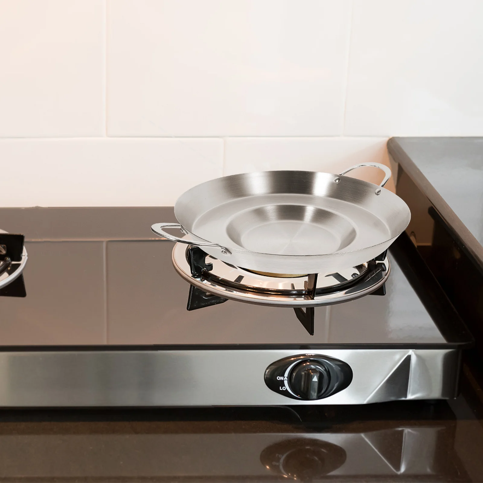 

Stainless Steel Frying Pan Flat Non-Stick Kitchen Cooking Pan Portable Home Outdoor Use Flat Frying Pot