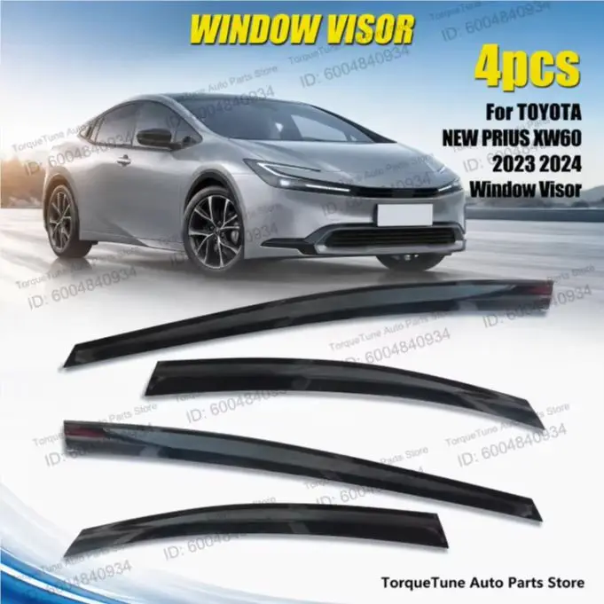 Premium In Channel Direct Fit Easy Installation Window Visor Wind Deflector For TOYOTA NEW PRIUS XW60 2023 2024 Weather Rain