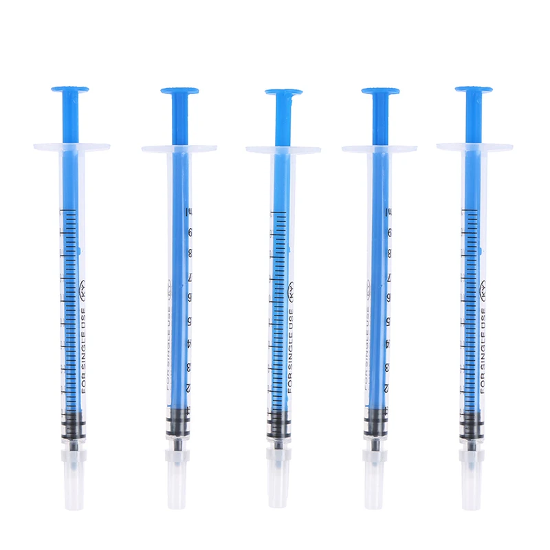 10pcs 1ml Plastic Hydroponics Analyze Disposable Measuring Nutrient Syringe For Glue Applicator Measuring Syringe High Quality