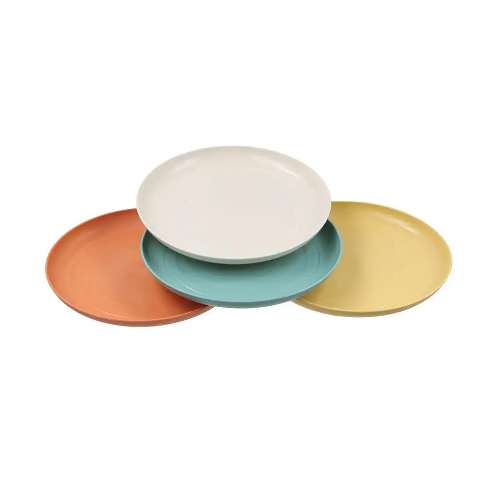 Kitchen Accessories Plastic Wheat Straw Plates Round Unbreakable Dinner Plates 15cm Microwave Safe Tableware Salad