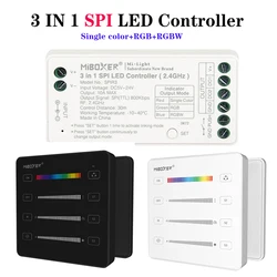 *Miboxer 3 in 1 ( Single color+RGB+RGBW ) SPI LED Controller B6 2.4G SPI Panel Remote for WS2811 WS2812 WS2815 LED strip