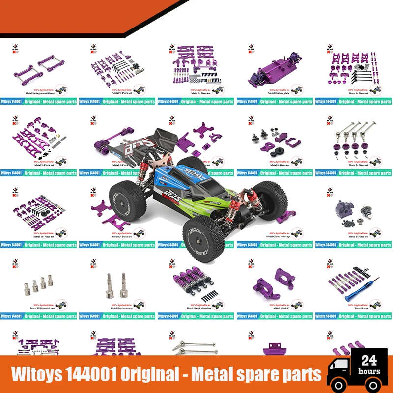 Pièces de conversion en métal pour voiture RC WLtoys, kits de mise à niveau, remplacement de pièces portables, 144010, 144001, 144002, 124017, 124019