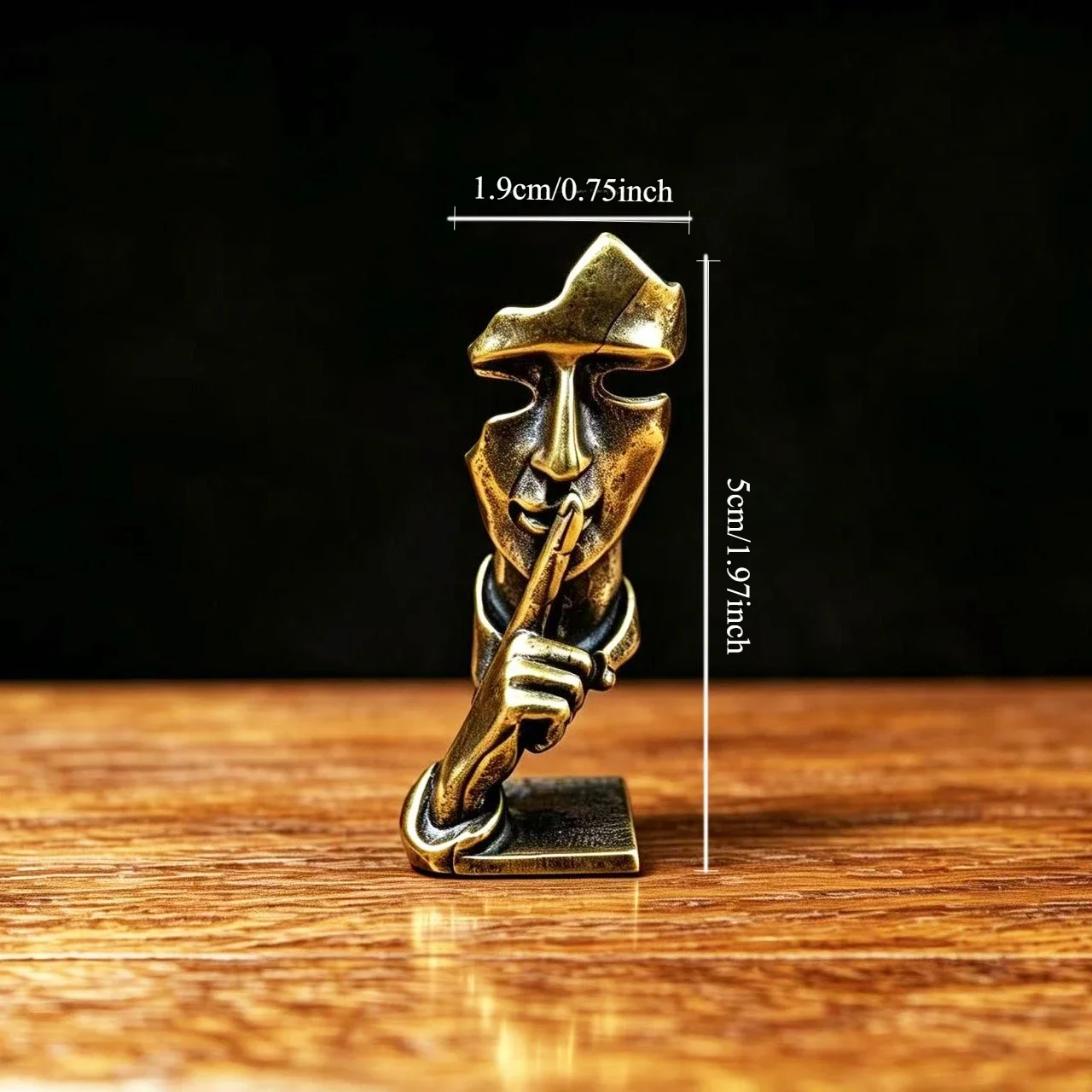 3pcsVintage-Style Brass “See No Evil, Hear No Evil, Speak No Evil” Face Sculpture—Creative Living Room Decor