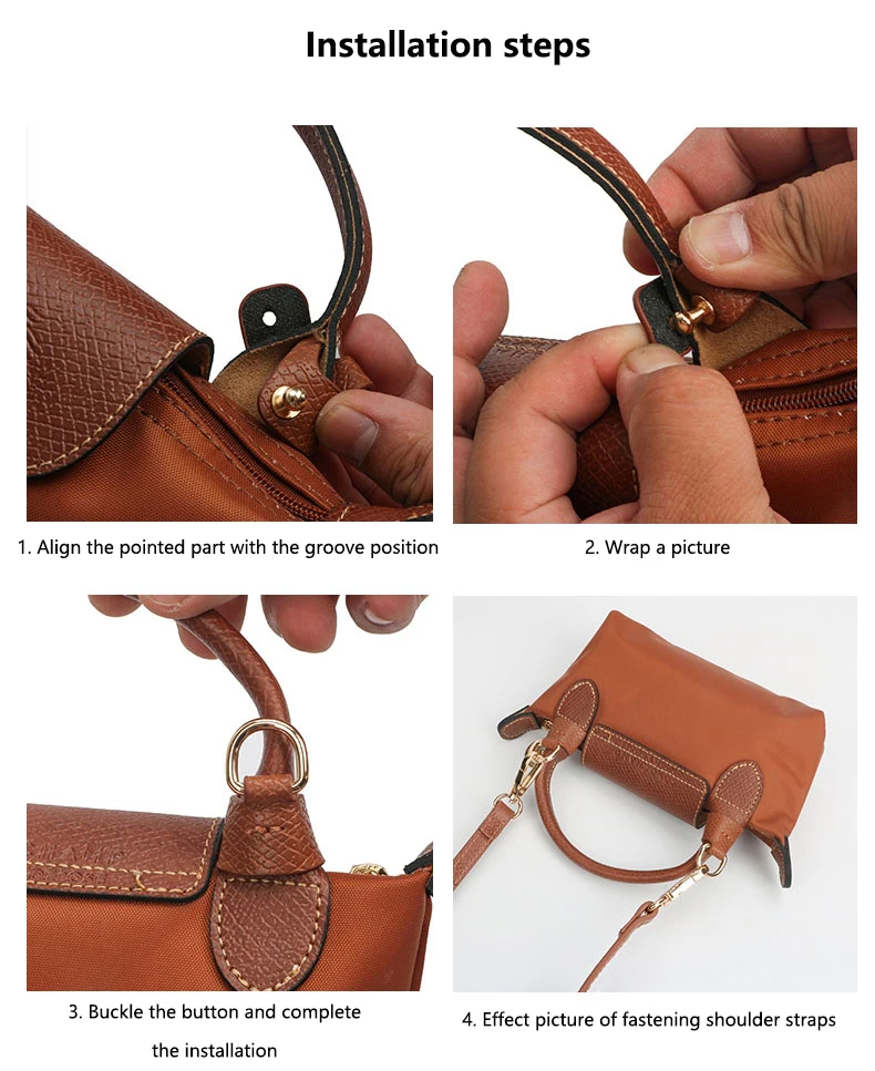 3PCS/set Bag Strap Crossbody Perforated Conversion Accessories for Punch-free Bag Straps Mini Bag Shoulder Strap