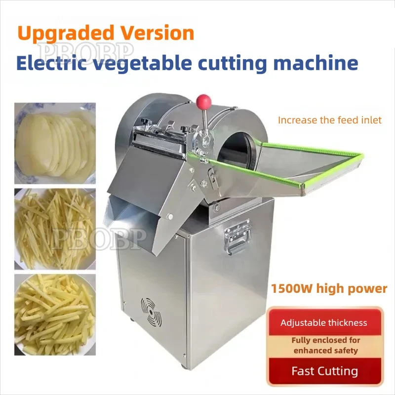 PBOBP Restaurant Vegetable Slicer Commercial Electric Vegetable Cutter Potato Chips Carrot Melon Dicing Cutting Machine