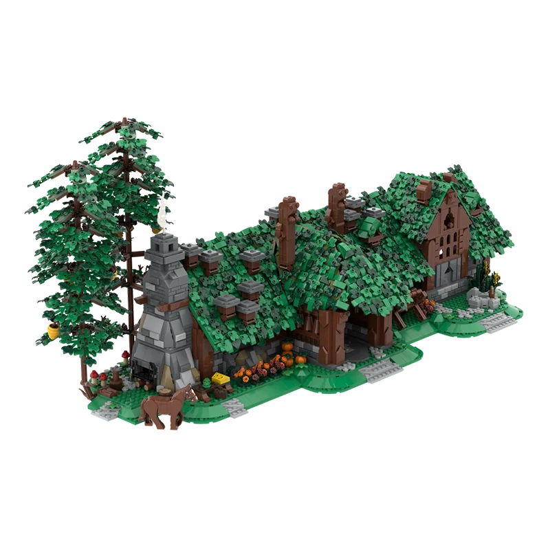 MOC middeleeuwse architectuur diep in het bos Beorn familiehuis model DIY montage bouwsteen speelgoed kinderverjaardagscadeau
