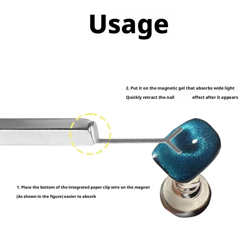 Clipe de papel magnético para unhas, ímã de olho de gato, ferramenta de fio de ferro, unha vestível em forma de coração, exclusivo para técnico de unhas