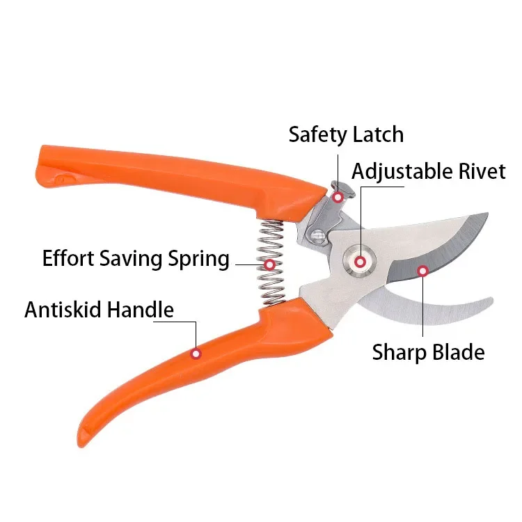 Stainless Steel Sharp Blade  Fruit Tree Cutting Pruning Shears PP Handle Garden Scissors Crane Picking Tools For Gardener