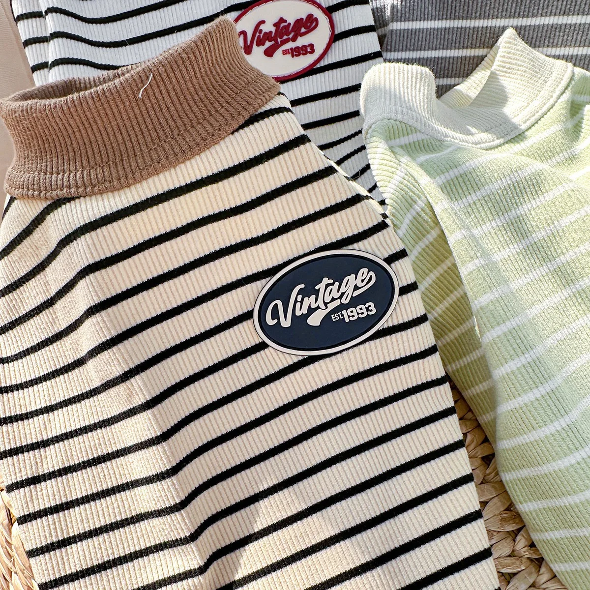 Breathable Spring Pet Clothes for Small Dogs Striped Patchwork Classic Lightweight Chihuahua Kitten Overalls Designer Puppy Vest