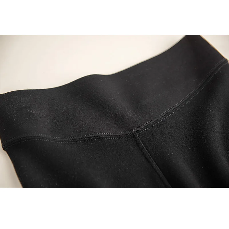 Hochgeschnittene, gefütterte Yoga-Hose, warm, schlank machend, schwarze Oberbekleidung, Winter-Leggings, Po-formend, lange Hose für Freizeit