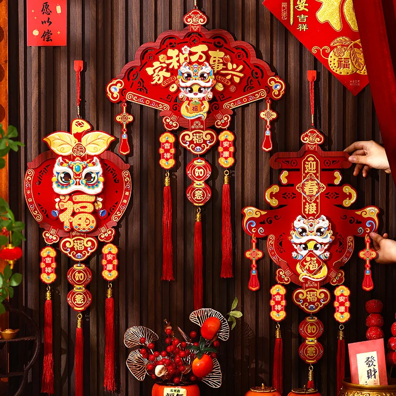 

New Year Ornaments 2026 Horse Year Holiday Decorations Fu Character Door Hangings for Living Room Spring Festival Supplies