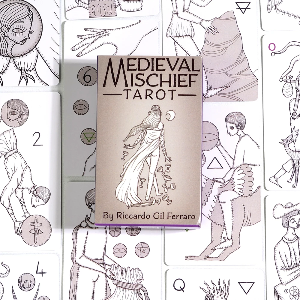 سطح التارو الأذى في العصور الوسطى من ريكاردو جيل فيرارو بطاقات التارو الفريدة من نوعها على طراز القرون الوسطى لبدء العرافة والروحية I #2