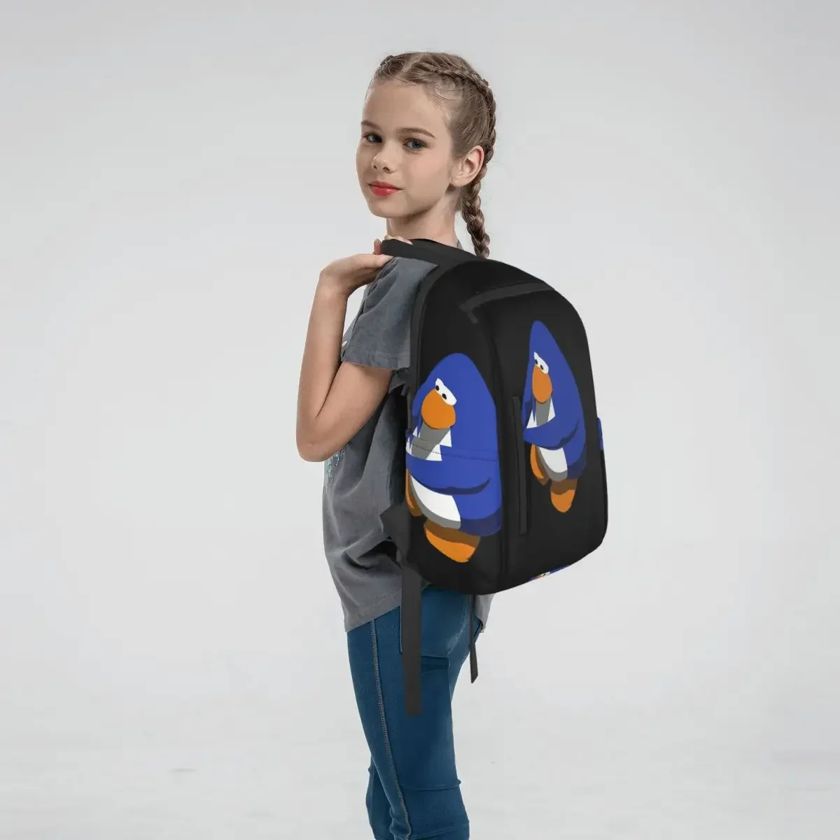 Club Penguin BOI Backpack Large Capacity Boys Girls BookBag School Bag Shoulder Bags for Men Women