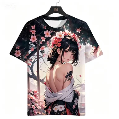 3D Printed T-shirt Suitable for Fashionable Men Anime Girls Street Harajuku Fashion Loose and Breathable Summer Top