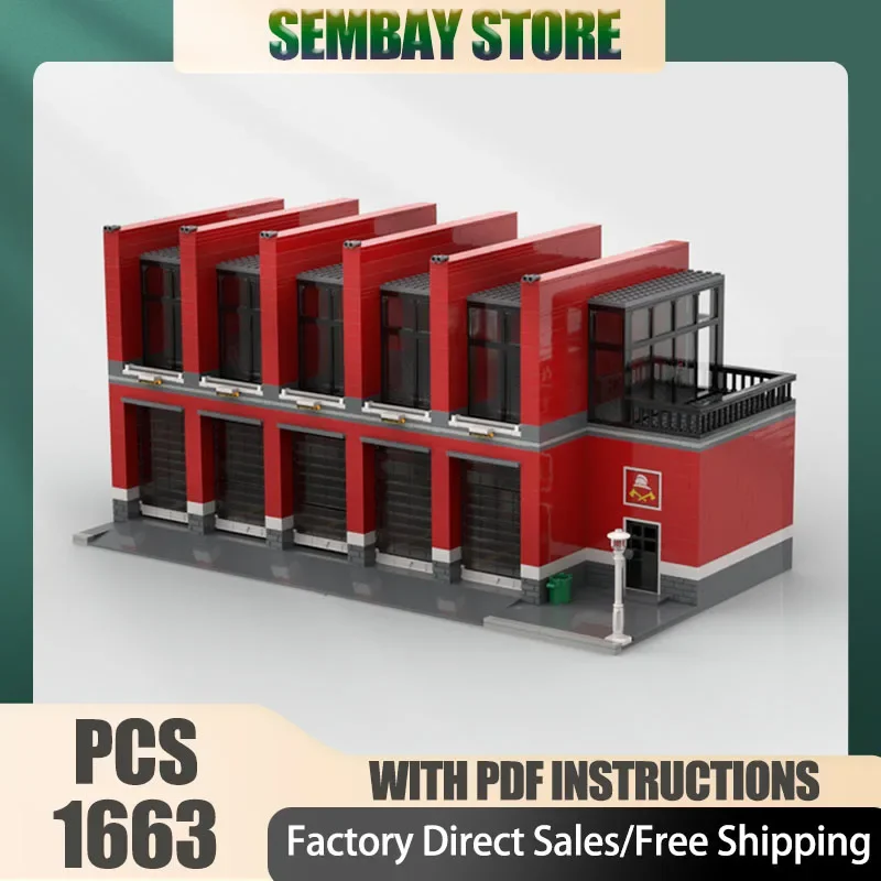Fire Fighting Model Moc Building Bricks Modular Modern Firestation Model Technology Blocks Christmas DIY Toy Construction Gifts