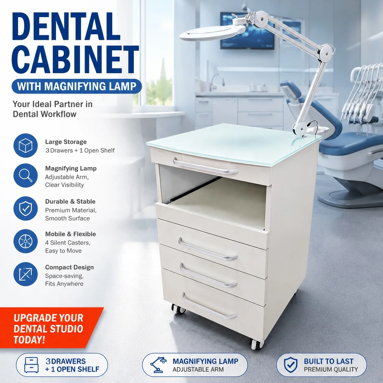 Modular Stainless Steel Instrument Storage Clinic Furniture Dental Equipment Dental Cabinet