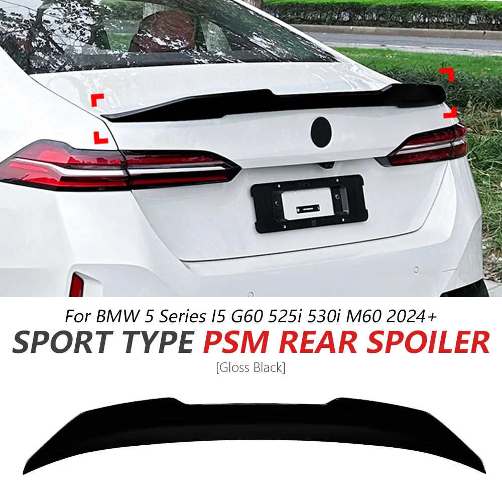 

PSM Rear Spoiler For For BMW 5 Series 15 G60 525i 530i M60 2024+ Glossy Black Sport Body Kit Trunk Lid Wing BMW Accessories