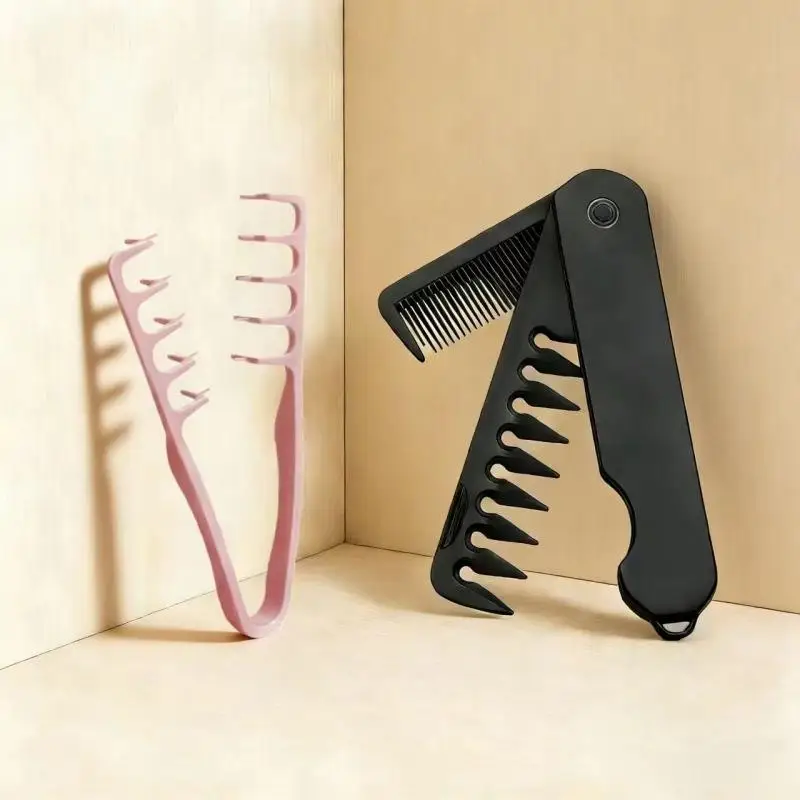 2 Pcs Texture Comb Foldable Voluminous Wide Toothed Hair Comb Multi Functional Styling Tool For Men Women Folding Texture Comb