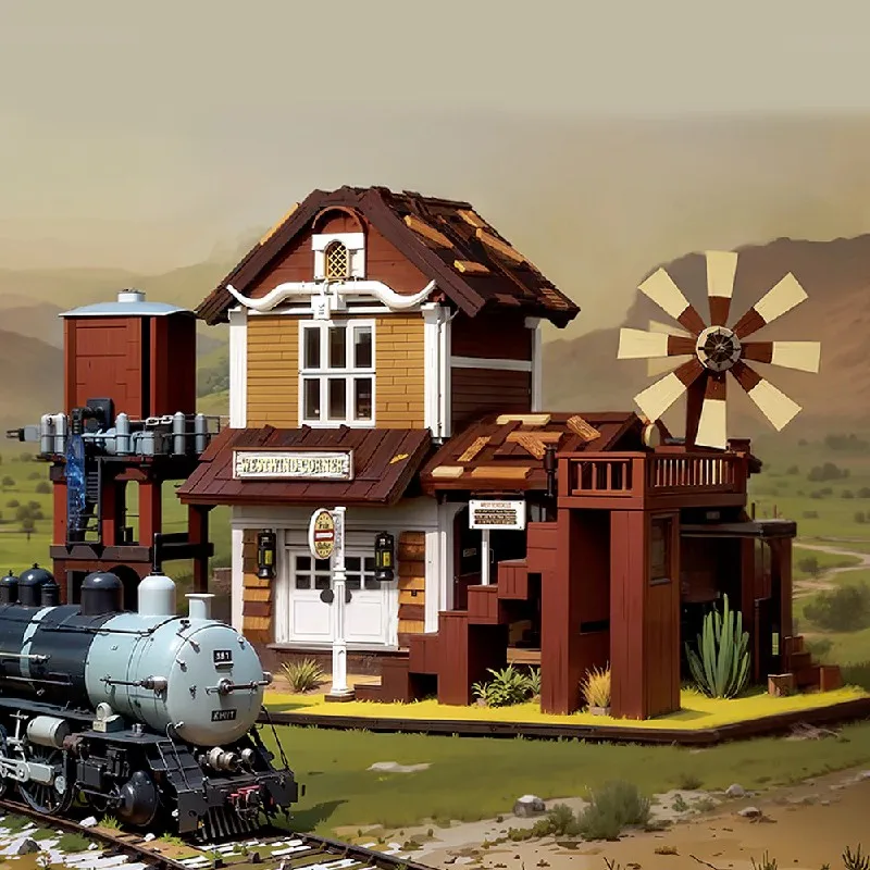 3885 قطعة محطة السكك الحديدية الغربية منزل المباني مجموعات مدينة العمارة وحدات بنة التجمع أطقم منمذجة الكبار هدية عيد الميلاد #1