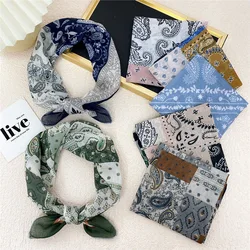 58*58cm Print Cotton Linen Women Girl Hairscarf Headscarf Bandana Scarf Turban Shawl Handkerchief Hair Accessories Wrap