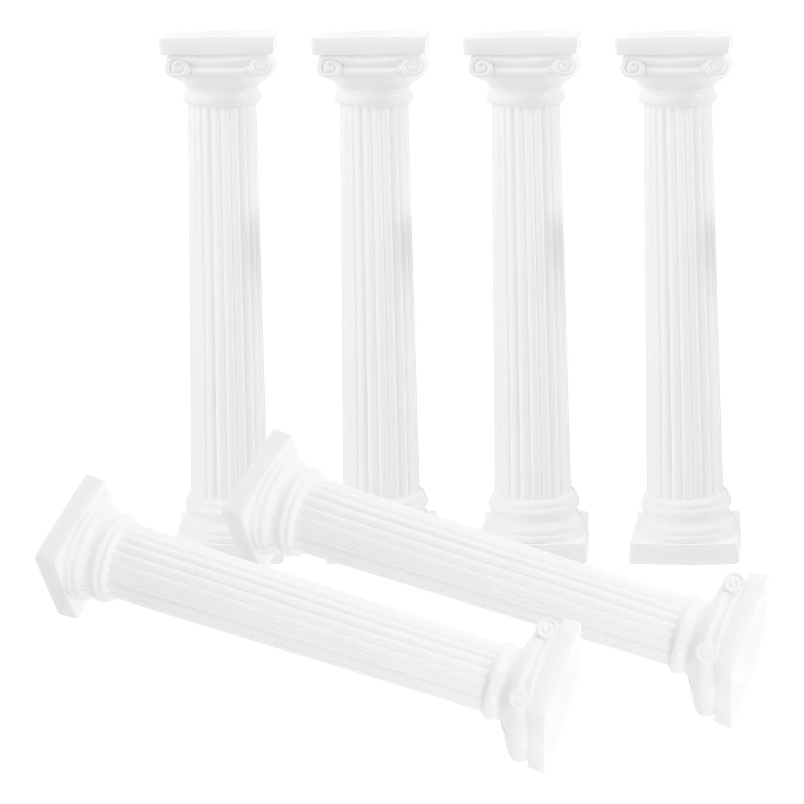 

6 Pcs Roman Column Model Weddings Pillar Mini House Plastic Statue Decor Entry Way