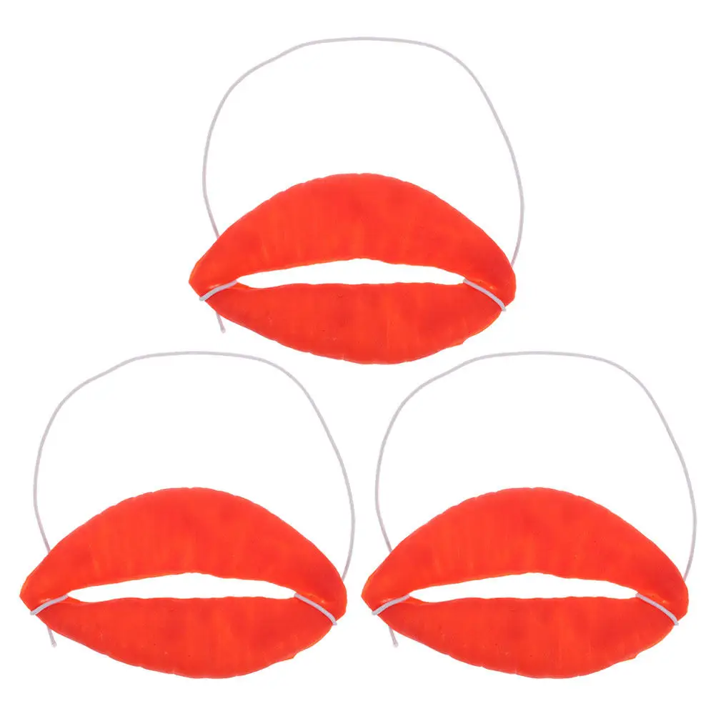 

3Pcs Performance Big Mouth Red Lip Prop for Cosplay Party Supplies Carnival Circus Lips Decor Tricky Mouth Fancy Dress Accessory