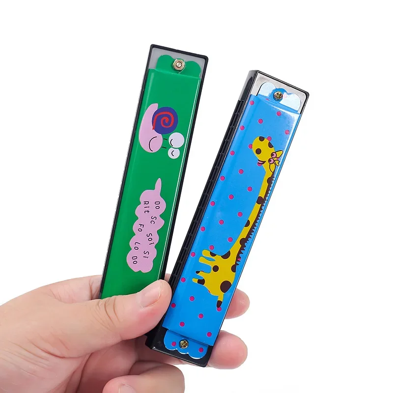 Jouet d'instrument de musique à double rangée pour enfants, harmonica de dessin animé à 16 trous, écoute de la musique, convient aux bébés, 10 pièces