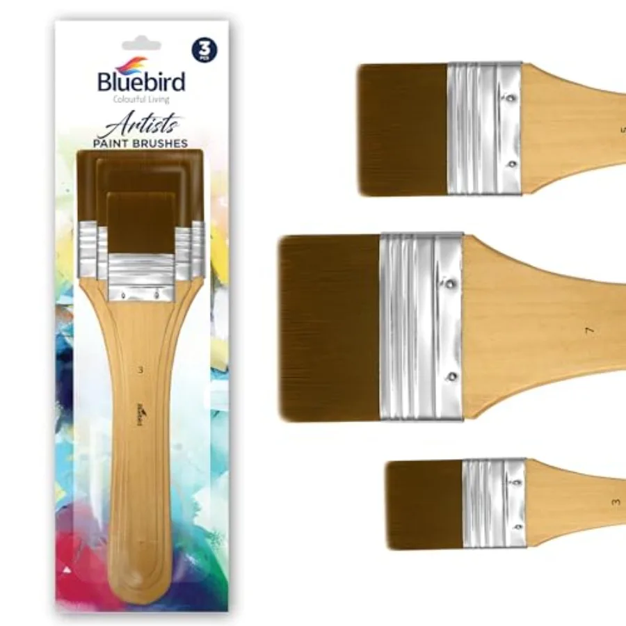 

Premium Gesso Brush Set of 3 - Professional Quality Brushes for Artists and Hobbyists DIY Project Adults