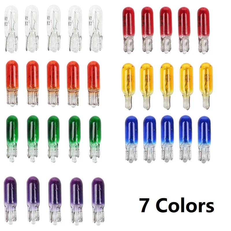 

2/10pcs T5 W2W 12V 1.2W Wedge Interior Car Auto Side Light Interior Dashboard Dash Panel Gauge Bulbs Colors Bright Replacement