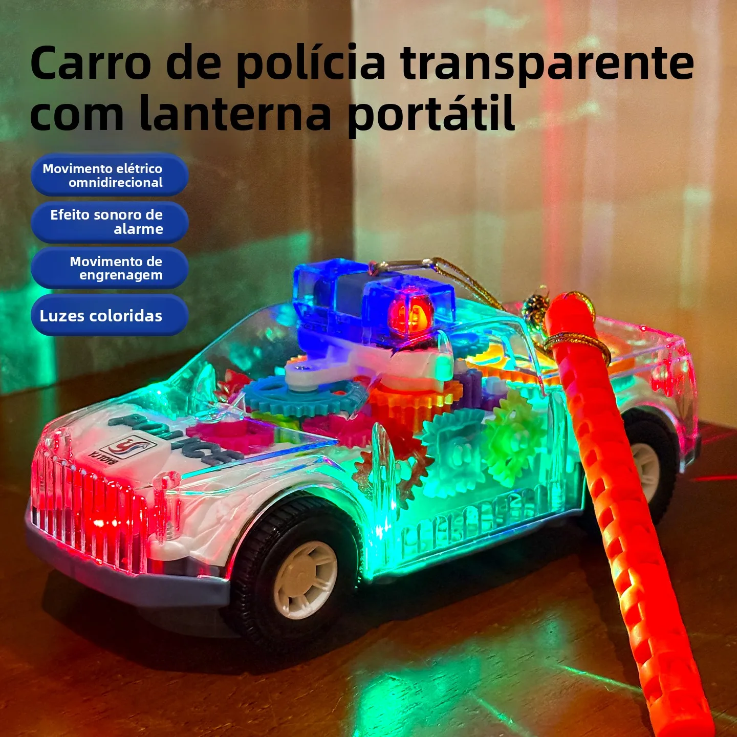 children's-handheld-lantern-gear-police-car-luminous-birthday-gift-for-girls-cartoon-switch-control-lantern