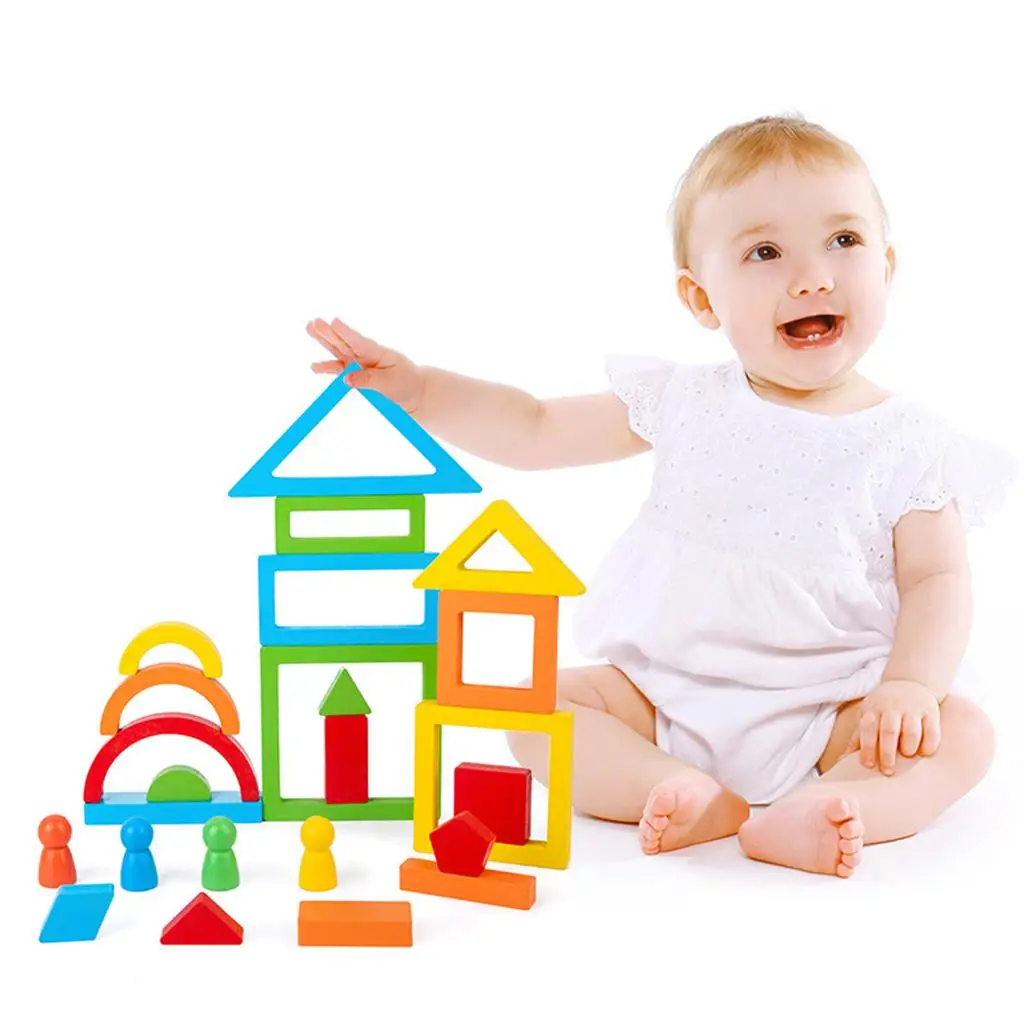 Rainbow Stacking Block Learning Building Nesting Toys for Age