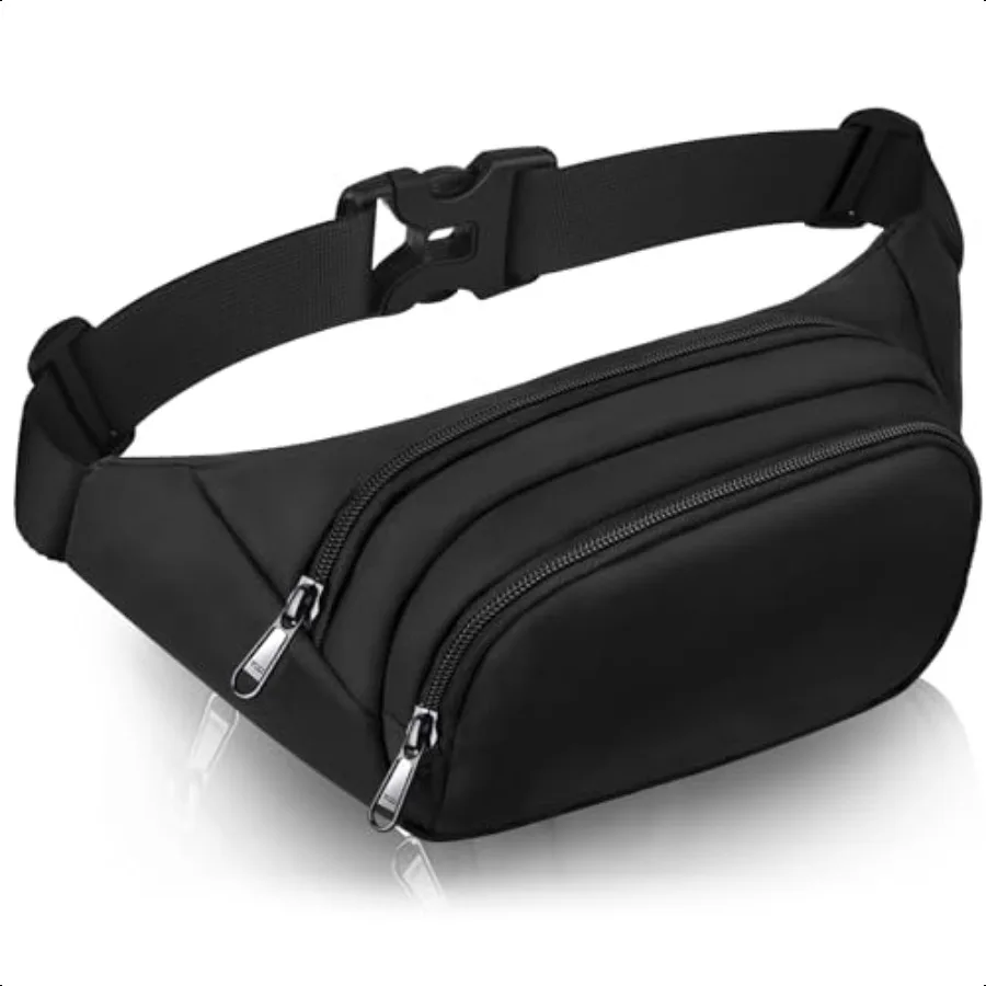 

Large Fanny Pack for Women Men Waist bag with 3Zipper Pockets Gifts for Enjoy Sports Traveling Workout Casual HandsFree crossbo
