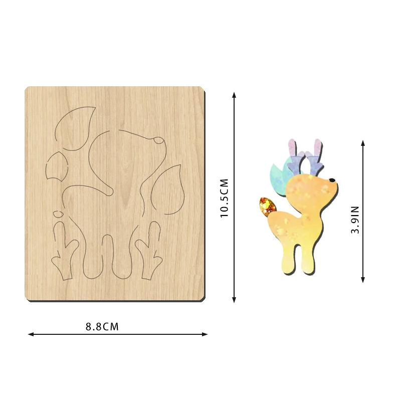 

SIZZIXDIES 1piece 3.9-inch deer wooden cutting dies suitable for most machines