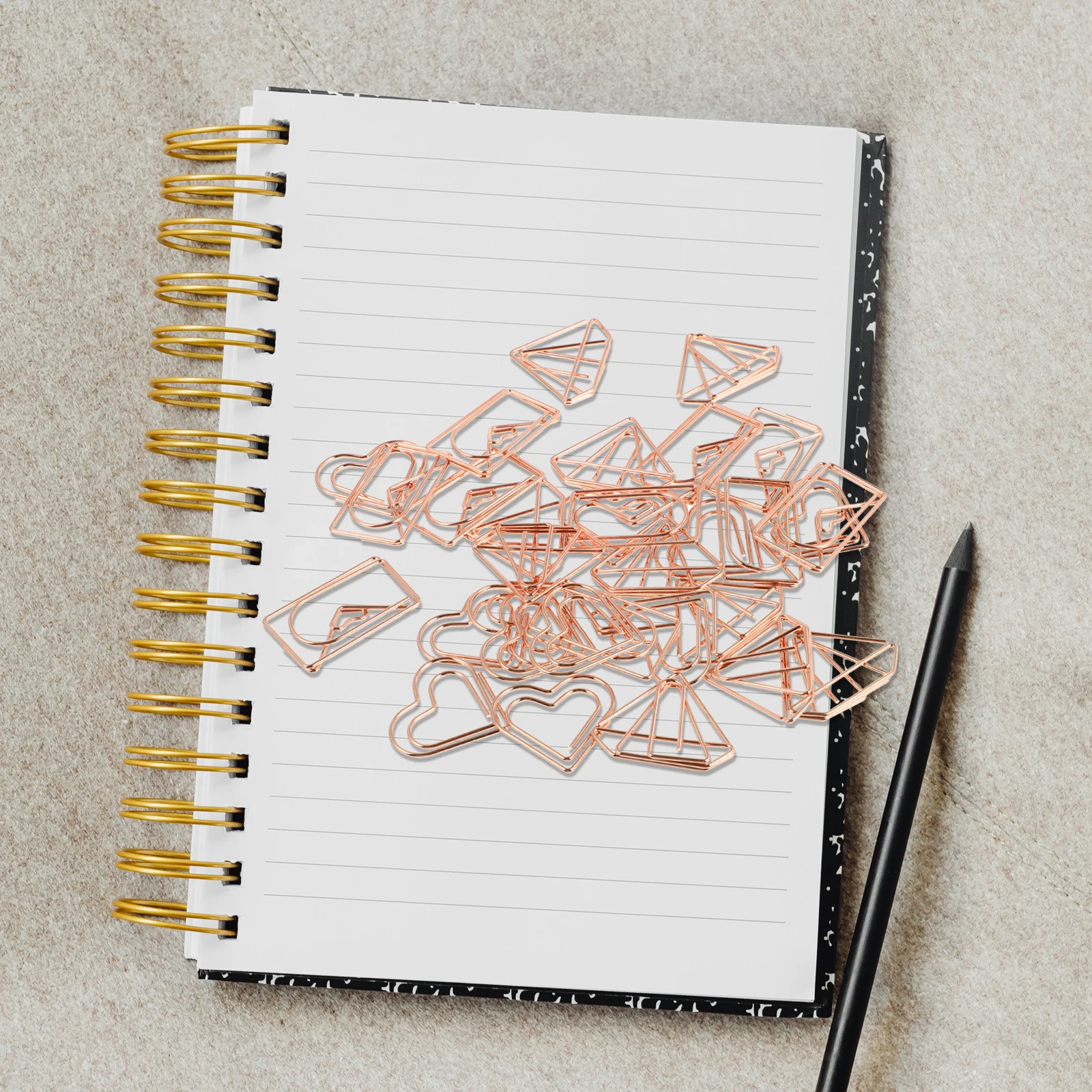 

30pcs Heart Envelope Shaped Paper Clips Small Paper Clip Holder Stylish Metal Bookmark Safe Office School Supplies