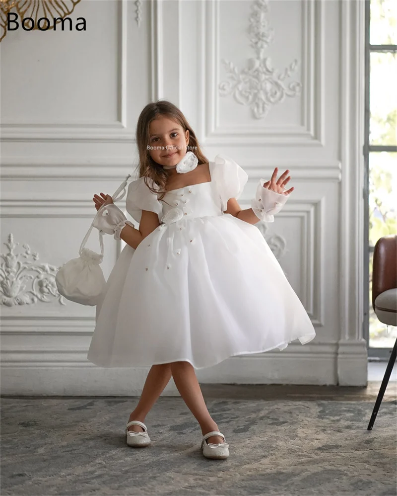 Booma A-Line Flowers Girl Dresses Wedding Party Dress for Kids Flowers Knee-Length Girls Prom Gowns Customized 2025