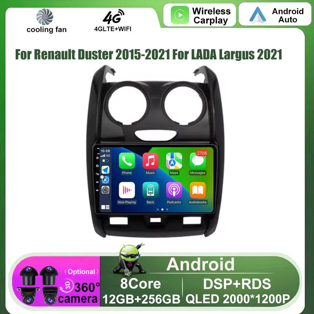 Car Radio Multimedia For Renault Duster 2015-2021 For LADA Largus 2021 navigation video Autoradio Stereo Android Auto Carplay