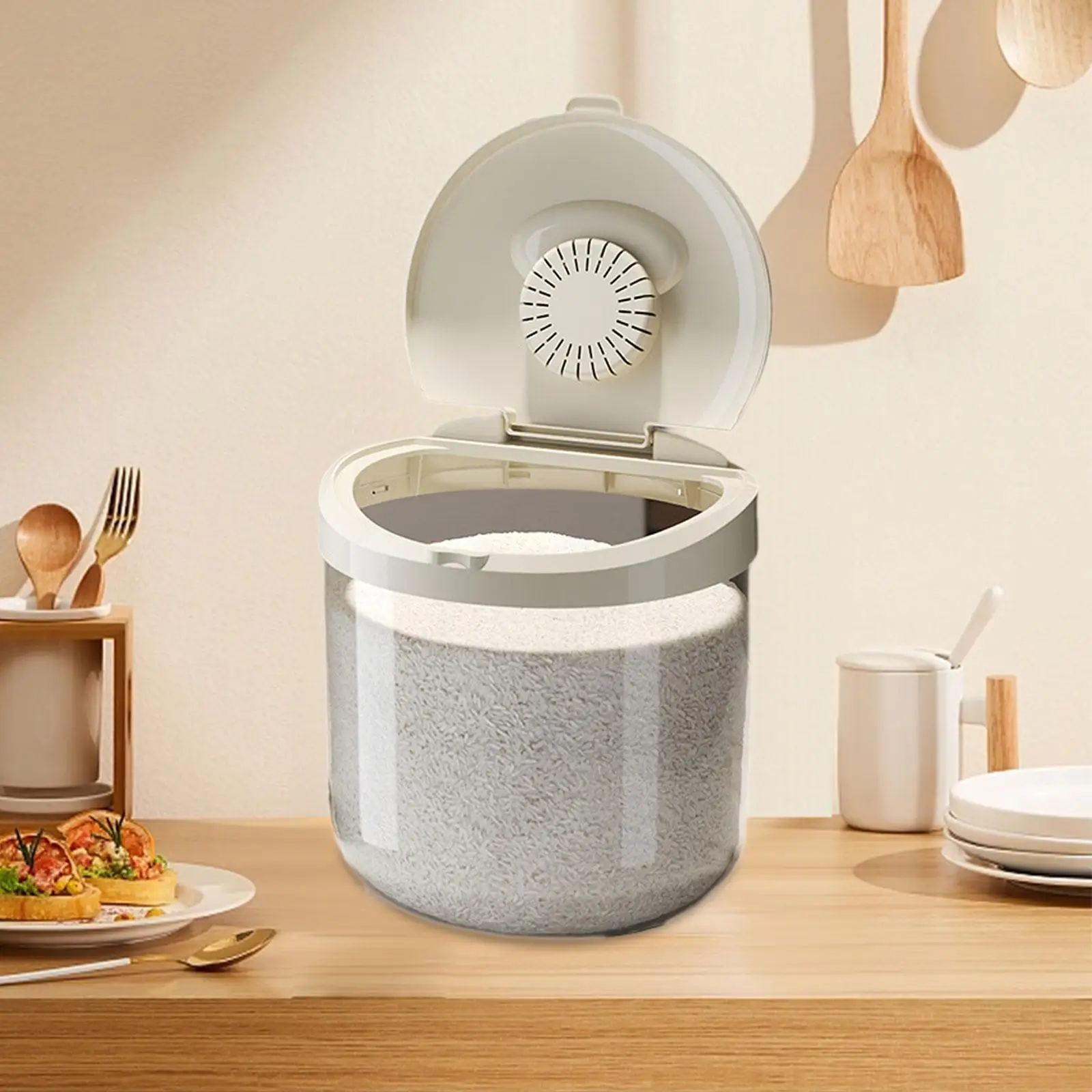 Airtight Rice Container Flour Dispenser for Household Kitchen Cat Dog Food