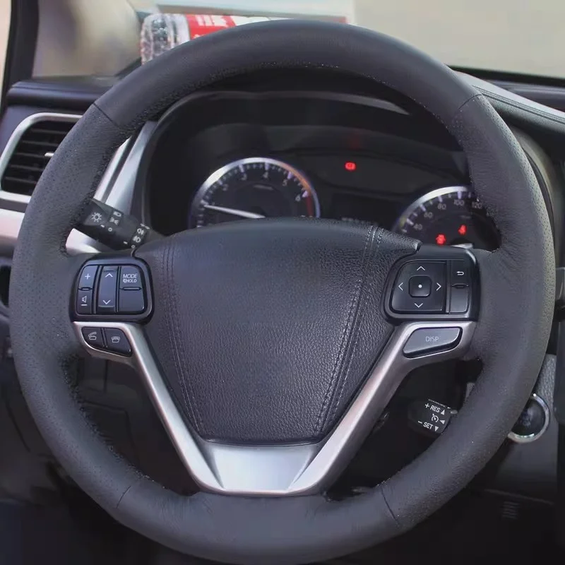 

Custom Sienna 2015-2019 Hand Sewing Anti-slip Microfiber Leather Car Steering Wheel Cover For Toyota Highlander 2014-2019