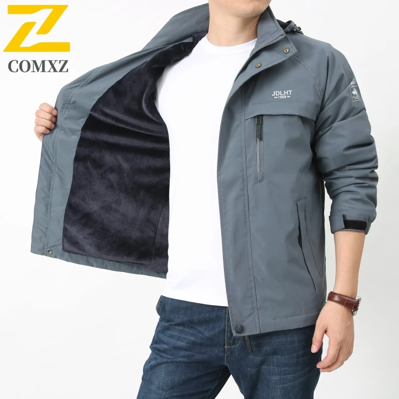 

Men's Jacket 2025 Autumn Winter New Collection Velvet Thickened Warmth Multi Pocket Work Jacket Outdoor Camping Travel Jacket