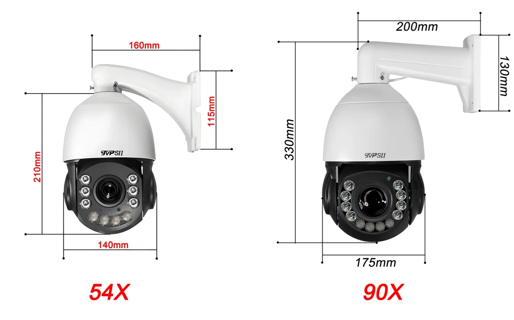 Laser Infrared Metal Tracking Cruise 30fps 8MP 4K 90X 54X Optical Zoom 360° Audio POE PTZ Speed Dome Surveillance IP Camera